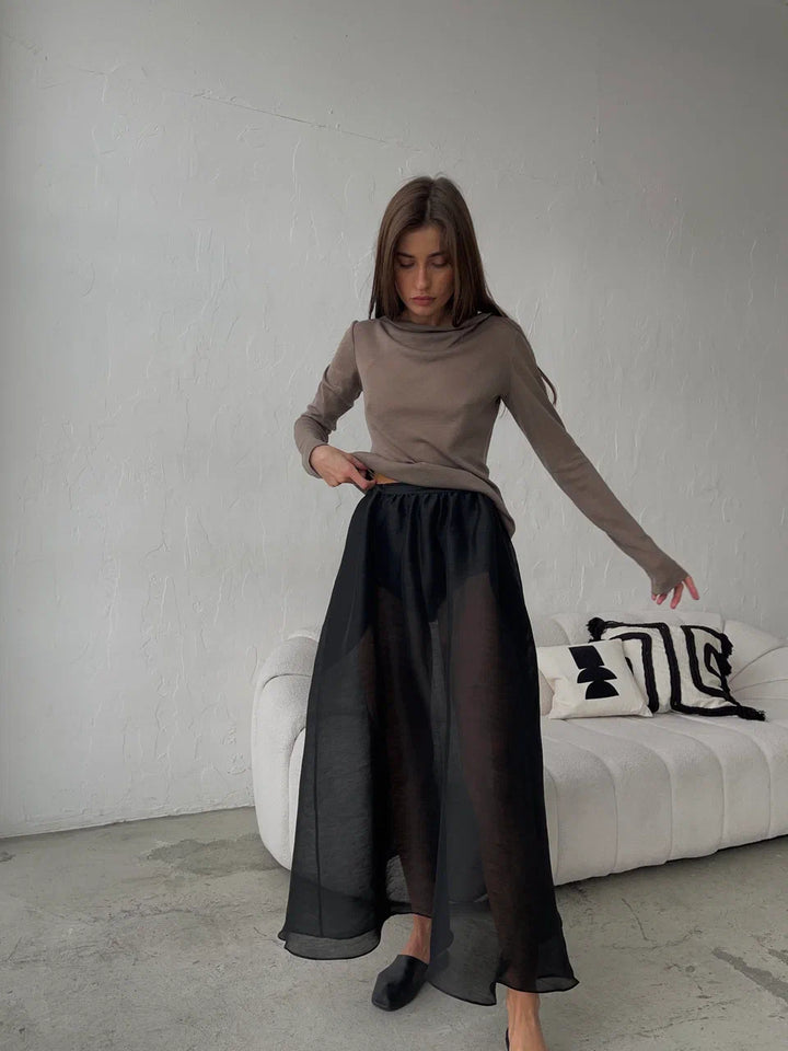 The Dewdrop Satin Skirt