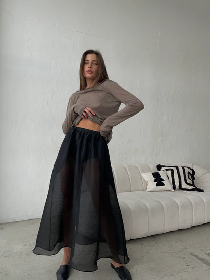 The Dewdrop Satin Skirt