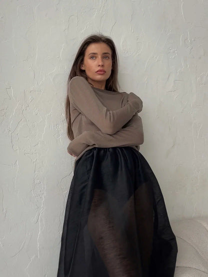 The Dewdrop Satin Skirt